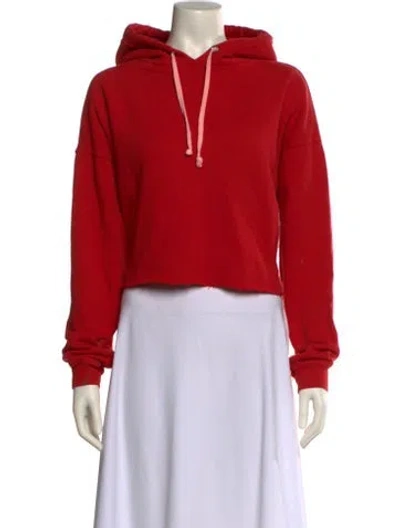 Pre-owned Re/done Mock Neck Long Sleeve Sweatshirt In Red
