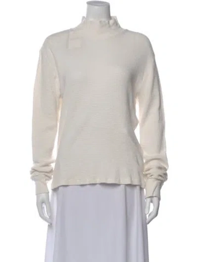 Pre-owned Re/done Mock Neck Long Sleeve Top In Neutral