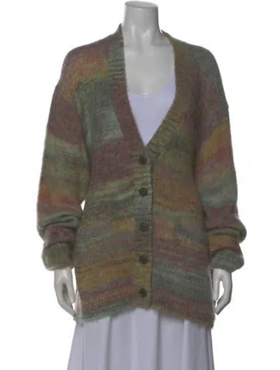 Pre-owned Re/done Mohair Striped Sweater In Green