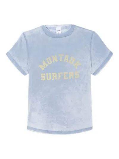 Re/done Montauk Organic Cotton Blend T-shirt In Blue