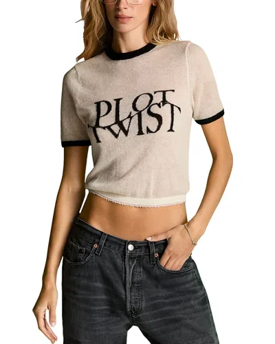 Re/done Morrison Knit Ringer Tee In Gray
