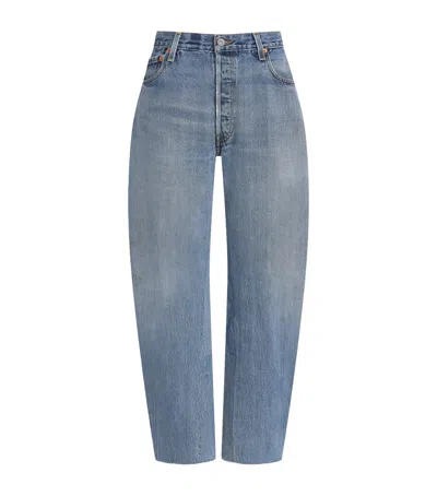 Re/done Re-done Nico Mid-rise Barrel-leg Jeans In Blue