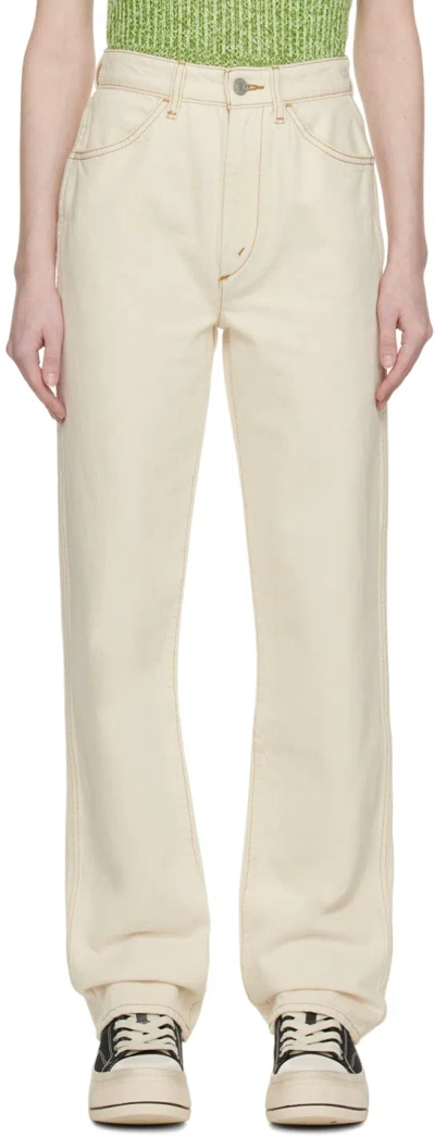 Re/done 70s Cigarette High-rise Straight-leg Jeans In White