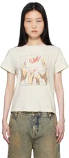 Re/done Off-white Classic 'cheers' T-shirt In Vintage White