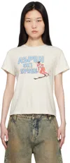 Re/done Off-white Classic 'ski Spree' T-shirt In Vintage White