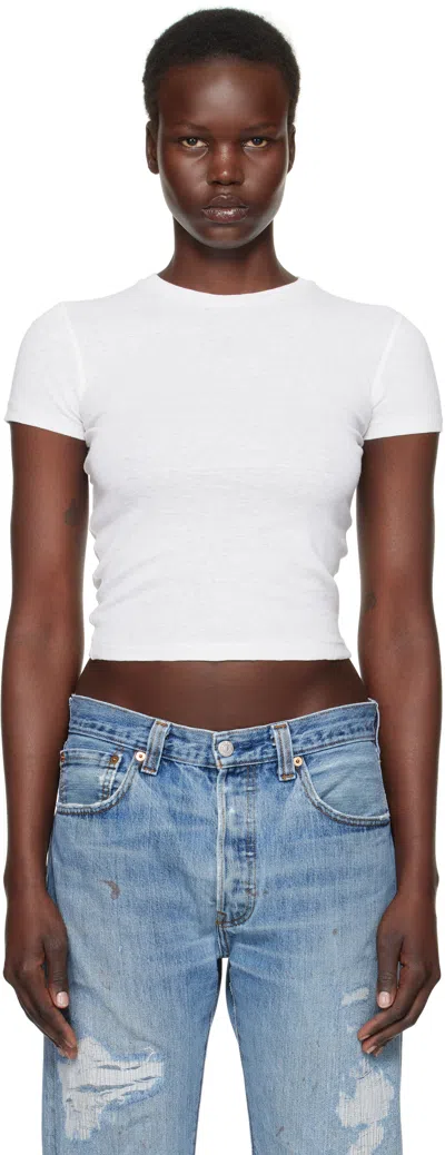 Re/done Off-white Hanes Edition 90s Baby T-shirt In Vintage White