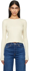 Re/done Off-white Hanes Edition 90s Pointelle Baby Long Sleeve T-shirt In Vintage White