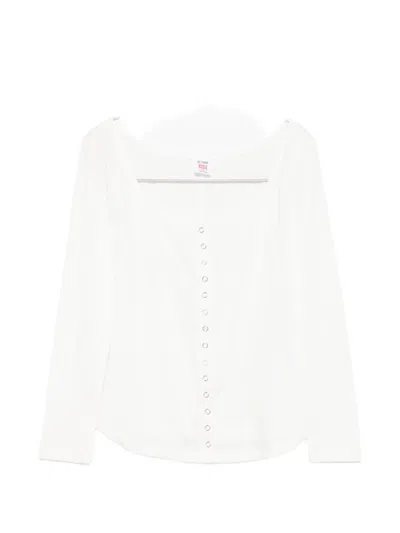 Re/done Olivia Press-stud Top In Multi