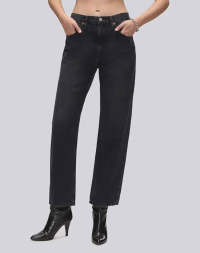 Re/done Ollie Relaxed Boyfriend Jeans In Faded Out In Black