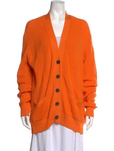Pre-owned Re/done Open Front Sweater In Orange