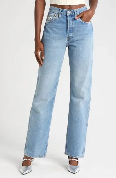 Re/done Originals High Waist Loose Jeans In Blue