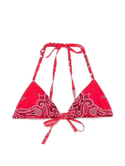 Re/done Paisley Print Triangle Top In Animal Print