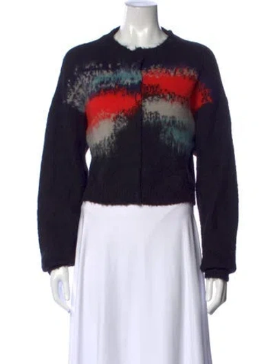 Pre-owned Re/done Patterned Crew Neck Sweater In Black