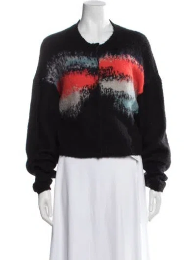 Pre-owned Re/done Patterned Crew Neck Sweater In Black