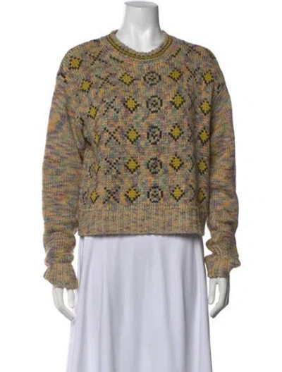 Pre-owned Re/done Patterned Crew Neck Sweater In Yellow