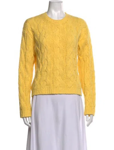 Pre-owned Re/done Patterned Crew Neck Sweater In Yellow