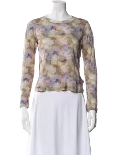 Pre-owned Re/done Patterned Crew Neck T-shirt In Gray