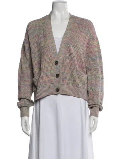 Pre-owned Re/done Patterned V-neck Sweater In Blue