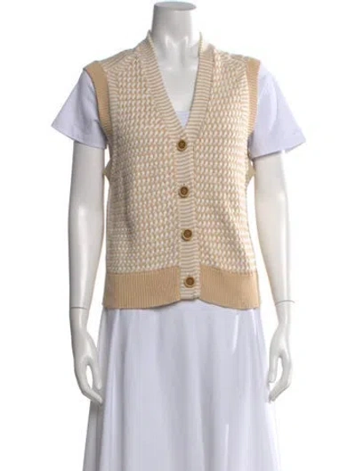 Pre-owned Re/done Patterned V-neck Sweater In Neutral