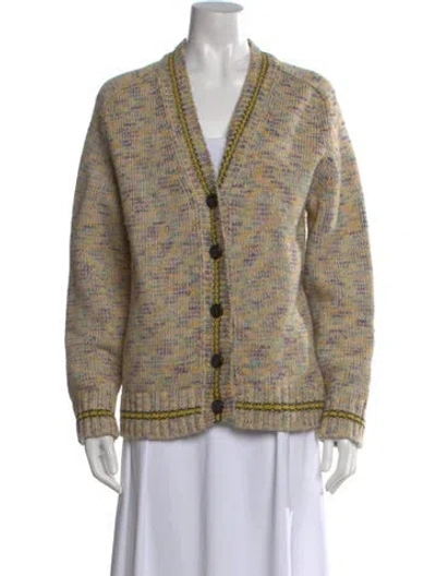 Pre-owned Re/done Patterned V-neck Sweater In Neutral