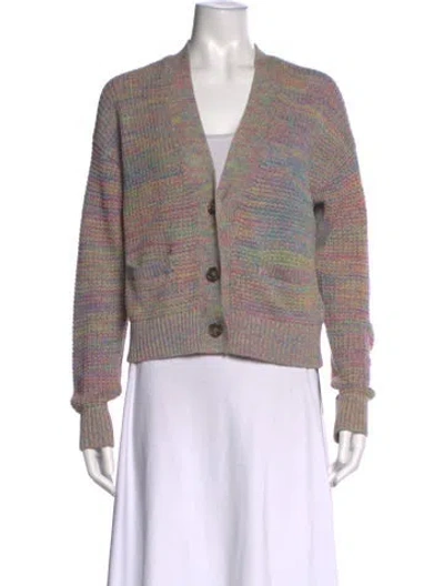 Pre-owned Re/done Patterned V-neck Sweater In Pink