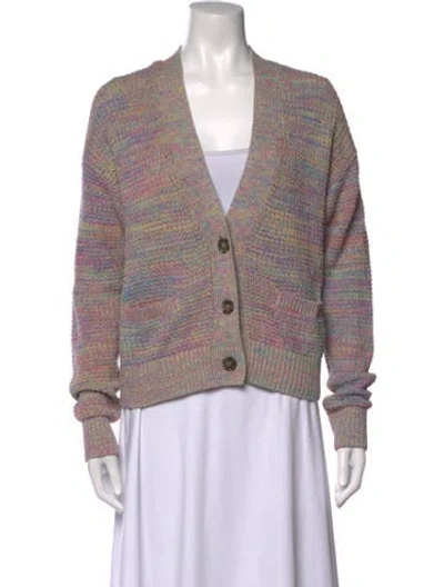 Pre-owned Re/done Patterned V-neck Sweater In Pink