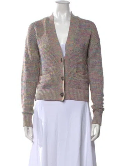 Pre-owned Re/done Patterned V-neck Sweater In Pink