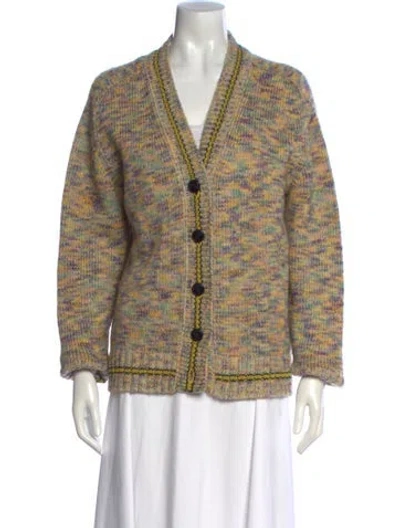 Pre-owned Re/done Patterned V-neck Sweater In Yellow