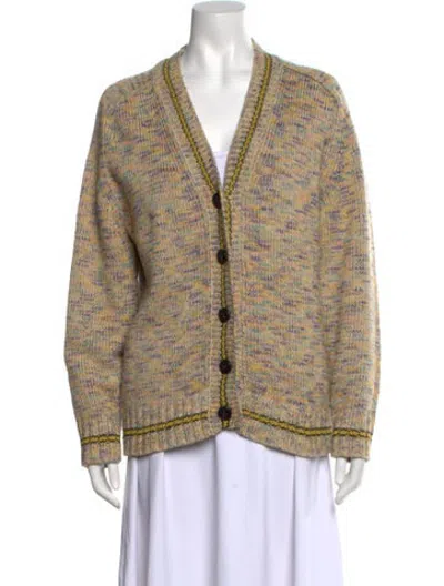 Pre-owned Re/done Patterned V-neck Sweater In Yellow
