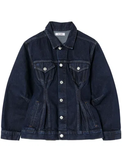 Re/done Pintuck Denim Jacket In Blue