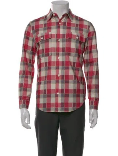 Pre-owned Re/done Plaid Print Long Sleeve Shirt In Red