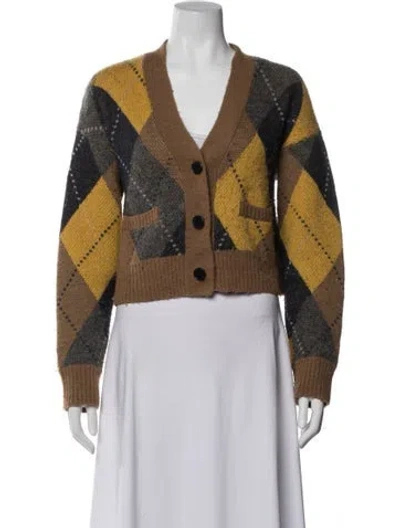 Pre-owned Re/done Plaid Print Open Front Sweater