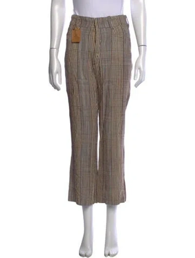 Pre-owned Re/done Plaid Print Straight Leg Pants In Neutrals