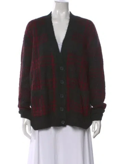 Pre-owned Re/done Plaid Print V-neck Sweater In Multi