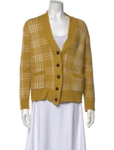 Pre-owned Re/done Plaid Print V-neck Sweater In Multi