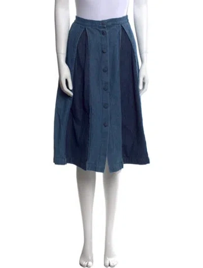 Pre-owned Re/done Pleated Accents Knee-length Skirt In Blue