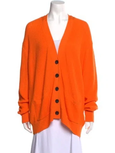 Pre-owned Re/done Plunge Neckline Sweater In Orange