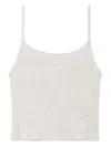 Re/done Pointelle Spaghetti-strap Top In Neutral