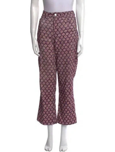 Pre-owned Re/done Polka Dot Print Wide Leg Pants In Purple