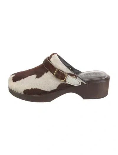 Pre-owned Re/done Ponyhair Animal Print Sandals In Neutrals