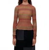 Re/done Poor Boy Rib Slim Pullover In Bayleaf Combo In Brown