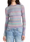 Re/done Poor Boy Rib Slim Pullover In Spirulina Combo In Multi