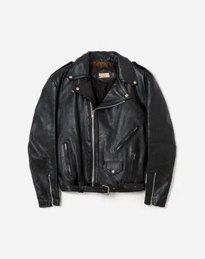 Re/done Pre-loved Women's 80s Leather Moto Jacket In Black