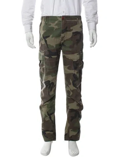 Pre-owned Re/done Printed Cargo Pants In Green