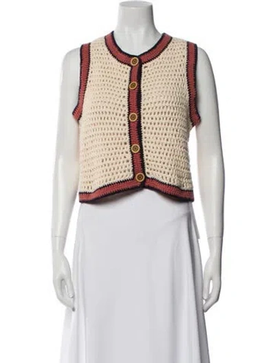 Pre-owned Re/done Printed Crew Neck Sweater In Blue