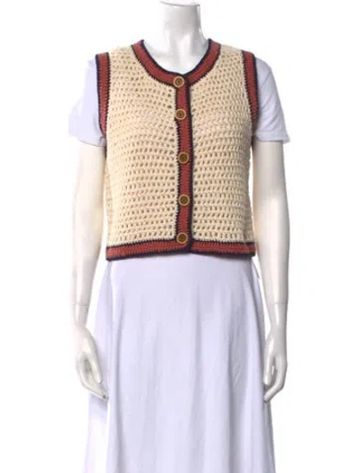 Pre-owned Re/done Printed Crew Neck Sweater In Neutral