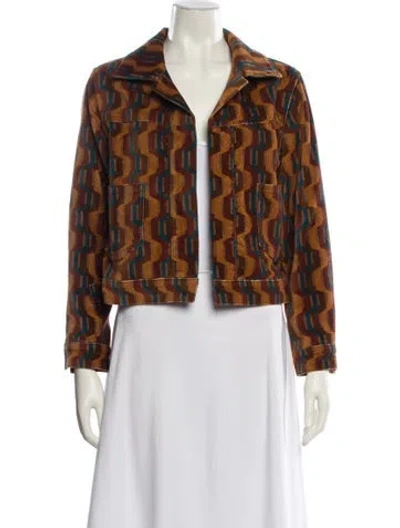 Pre-owned Re/done Printed Jacket In Brown