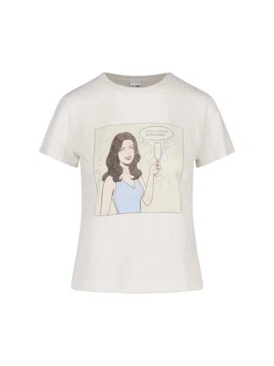 Re/done Printed T-shirt In White