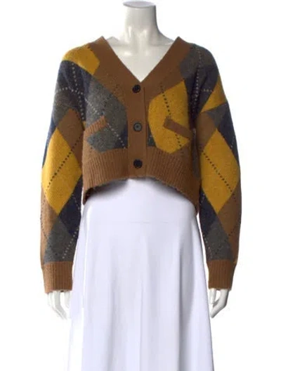 Pre-owned Re/done Printed V-neck Sweater In Multi
