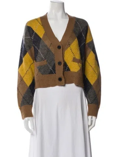 Pre-owned Re/done Printed V-neck Sweater In Multi